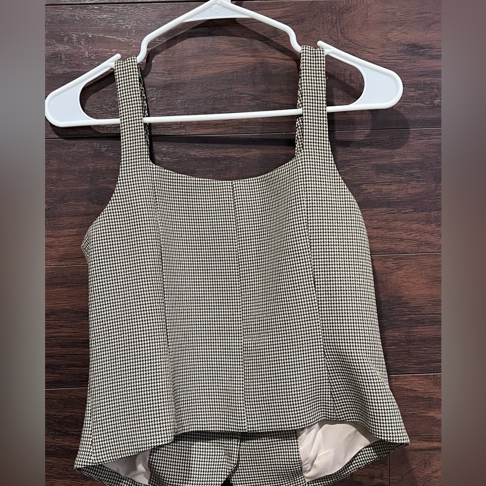 Dkny Houndstooth Patterned Vest - image 4